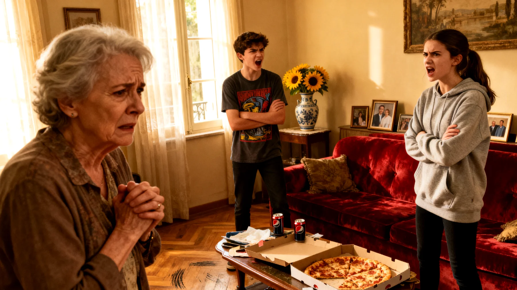 Nonna in difficoltà nel gestire le reazioni esplosive e l'intolleranza alla frustrazione dei nipoti adolescenti quando le cose non vanno come vogliono"