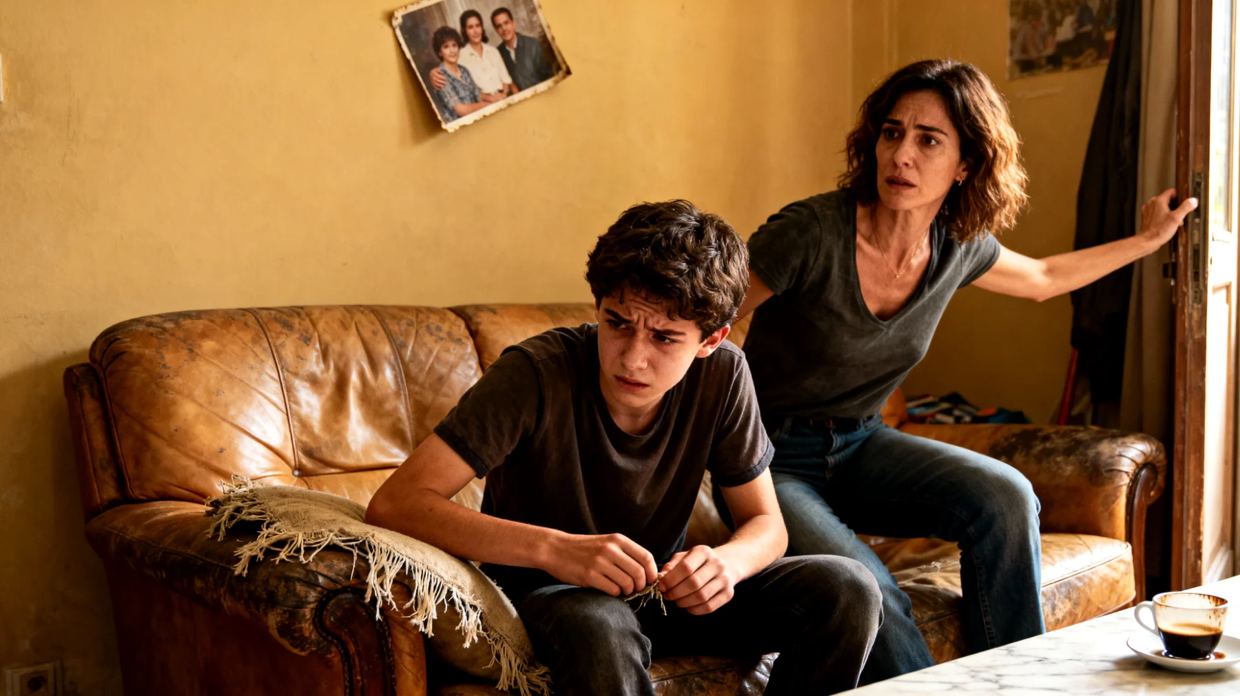 Mamma con figlio adolescente che manifesta una dipendenza affettiva eccessiva, fatica a staccarsi emotivamente e mostra ansia quando la madre si allontana o dedica tempo ad altro"