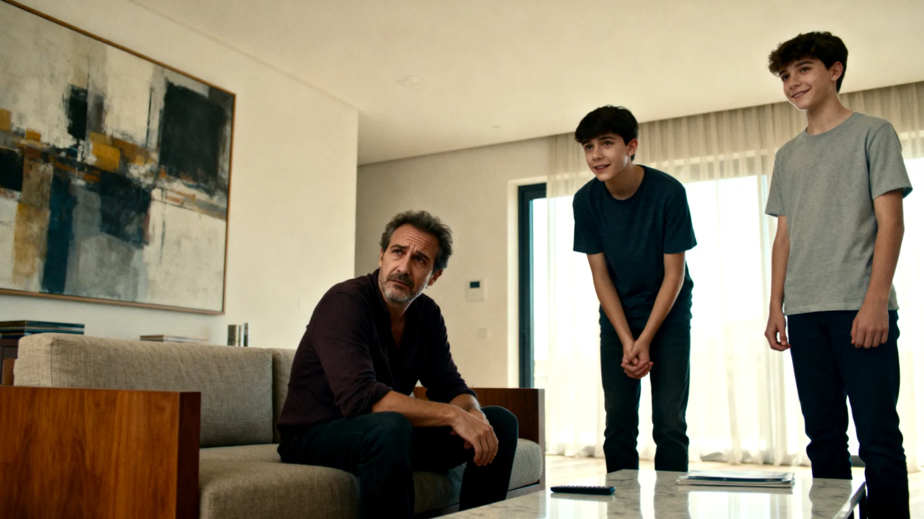 Papà che non riesce a dire 'no' ai figli adolescenti, creando difficoltà nella definizione di regole e confini educativi chiari"